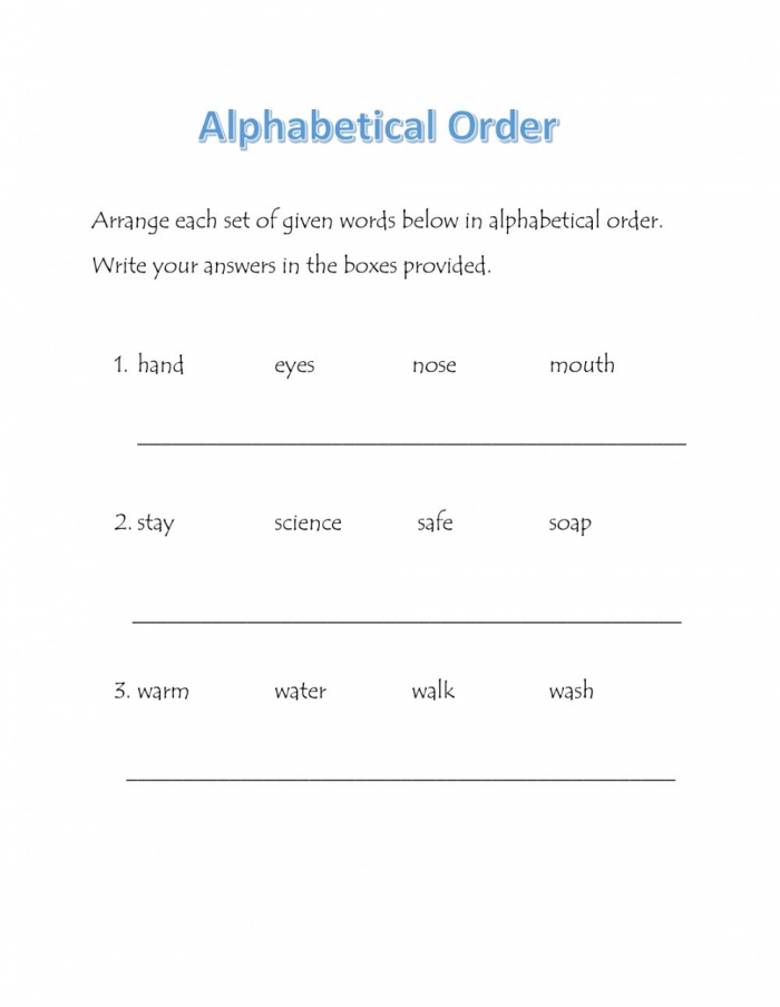 Alphabetical Order Interactive Worksheet