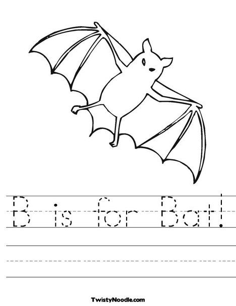 B Is For Bat Worksheet