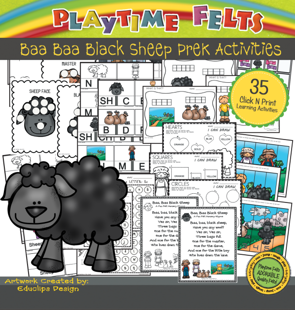 Baa Baa Black Sheep Activity Worksheets For Preschool By Playtime