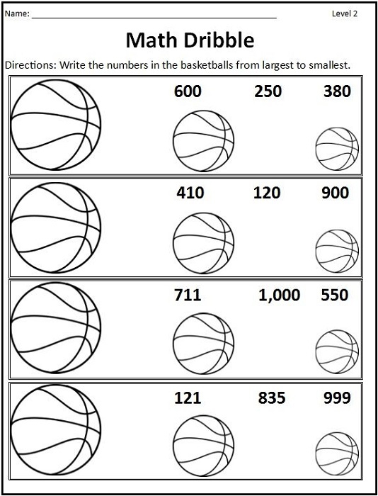 Basketball Themed Math Worksheets