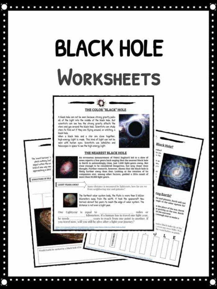 Black Hole Facts   Worksheets