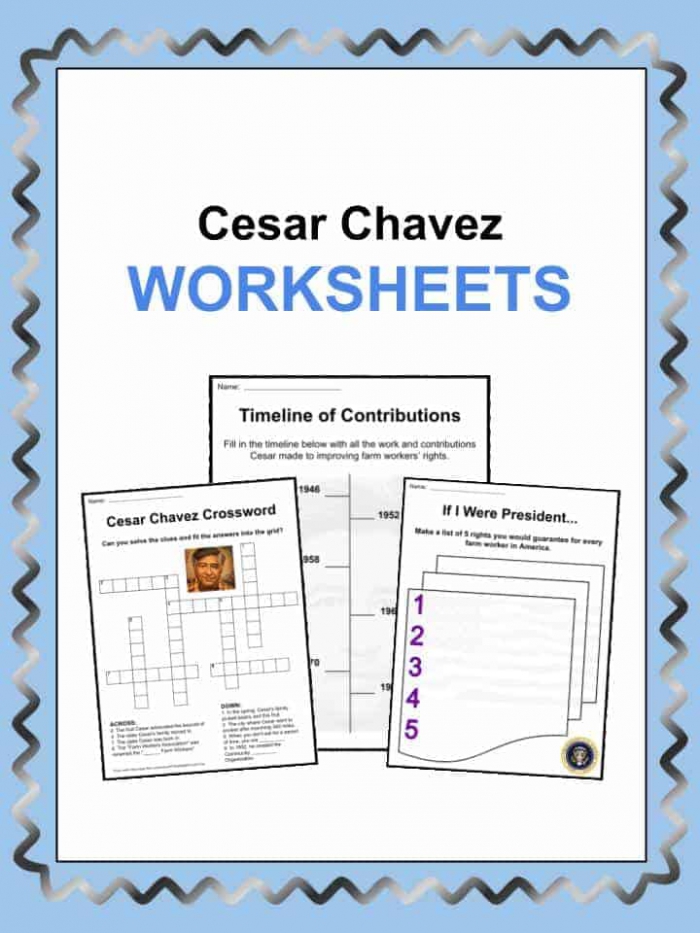 Cesar Chavez Facts  Worksheets   Information For Kids