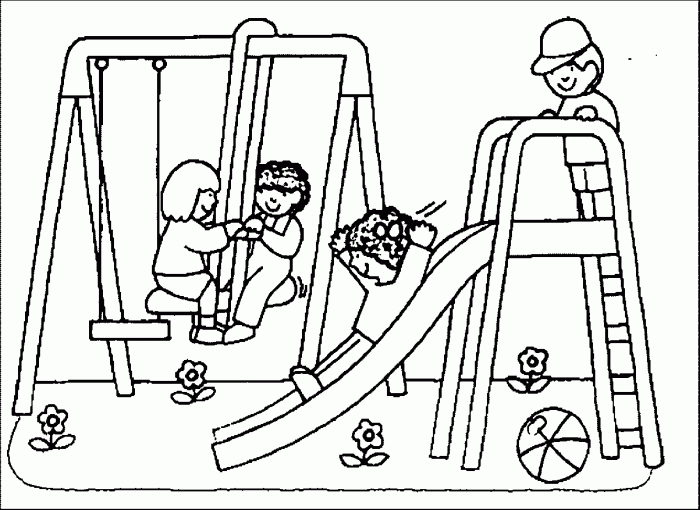 Playground Coloring Page Worksheets 99Worksheets