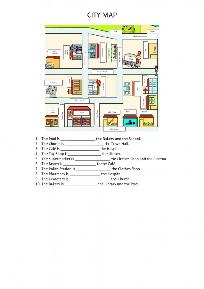 City Map Interactive Worksheet