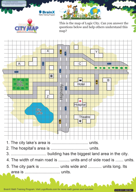 City Map Math Worksheet For Grade