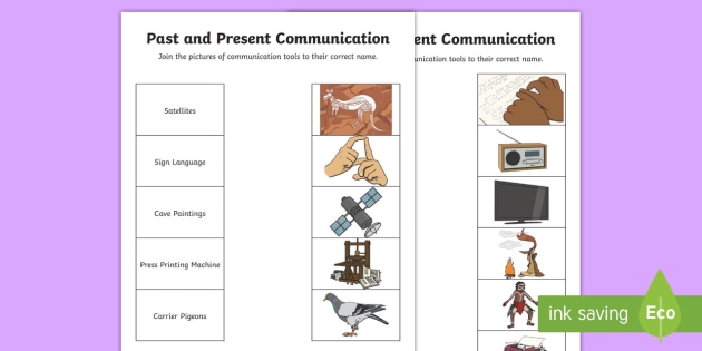 Communication Past And Present Word And Picture Matching Worksheet