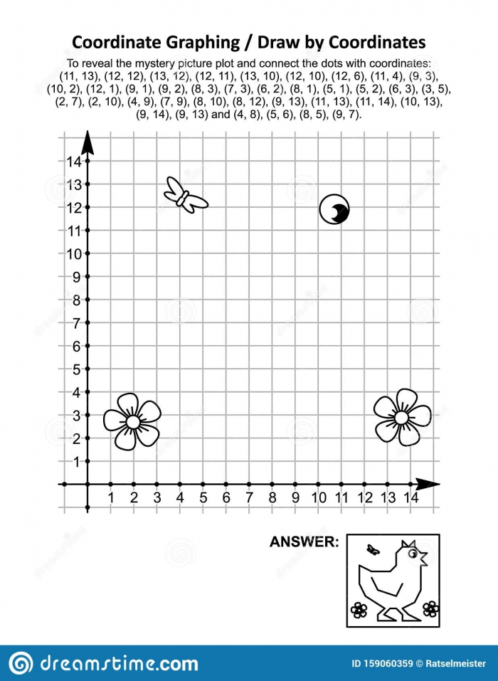 Coordinate Graphing  Or Draw By Coordinates  Math Worksheet With A