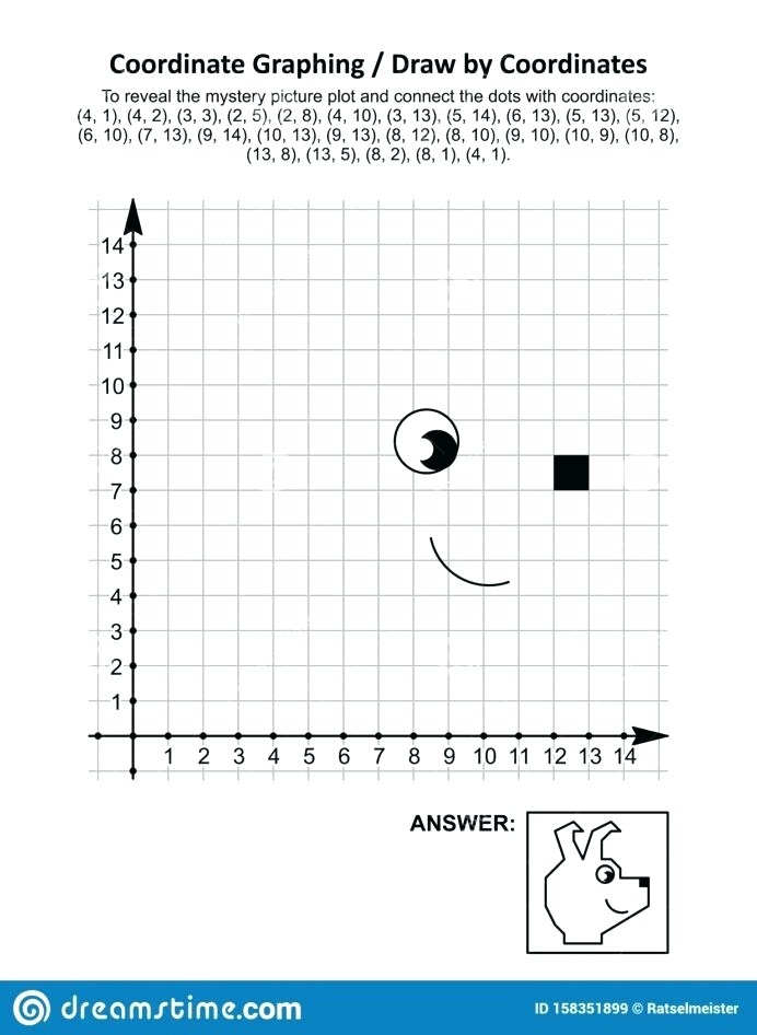 Coordinate Graphing Draw Coordinates Math Worksheet Black Dog