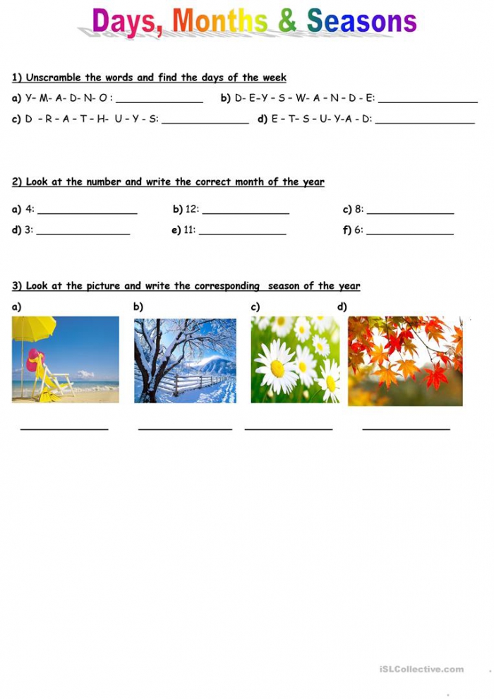 Days  Months And Seasons
