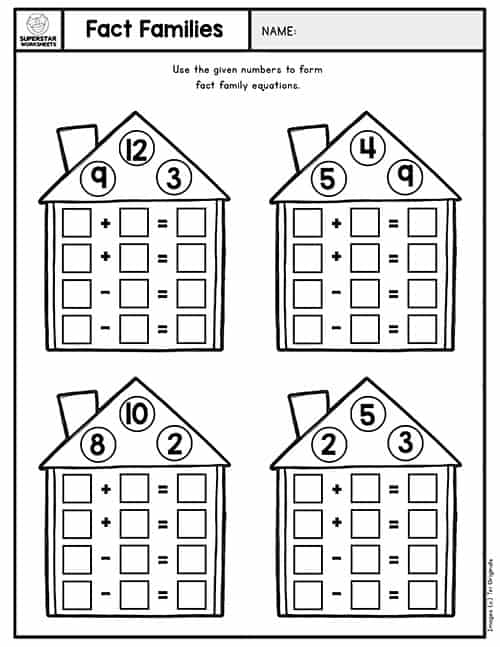 Fact Family Worksheets
