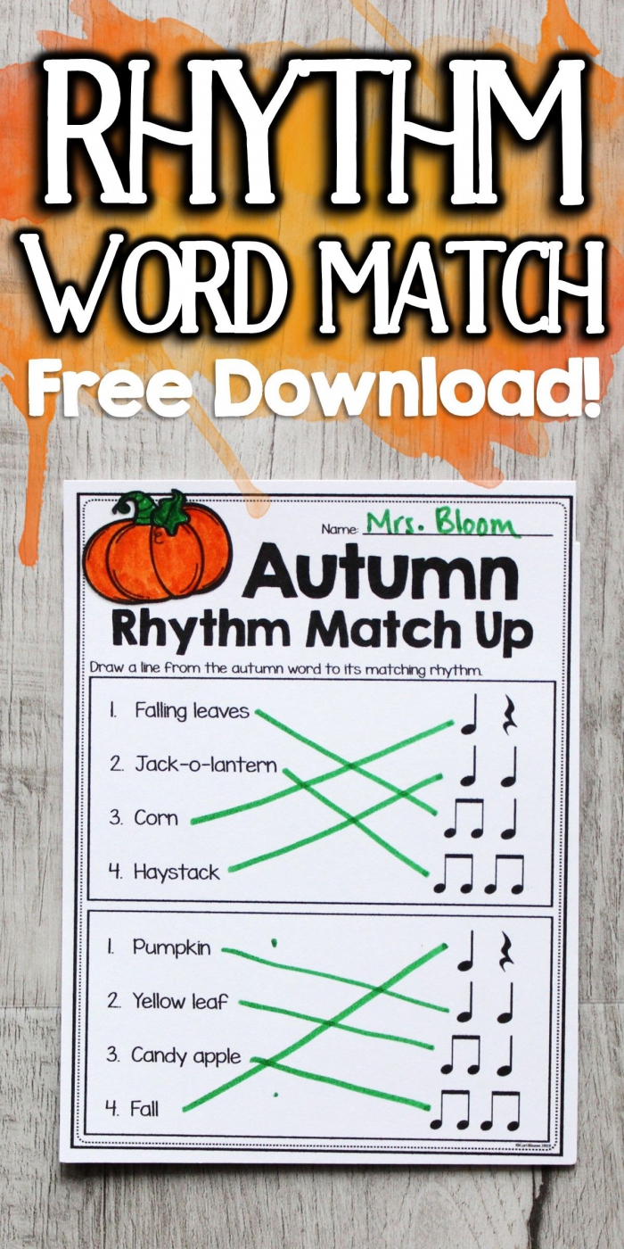 Fall Rhythm Worksheet