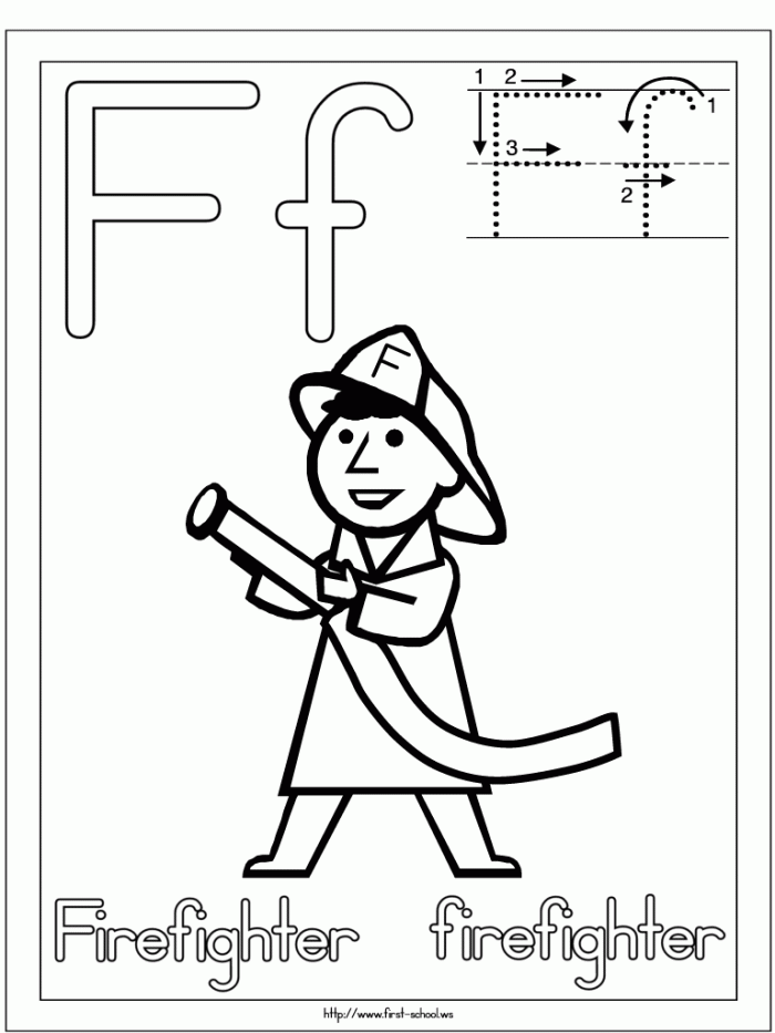 Firefighter Coloring Page For F Week