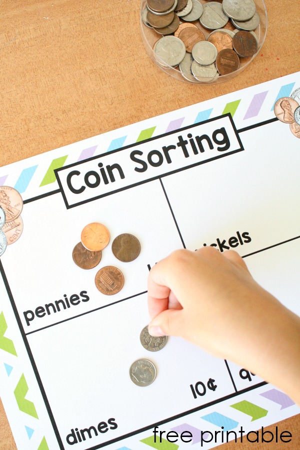 Free Coin Sorting And Matching Printables