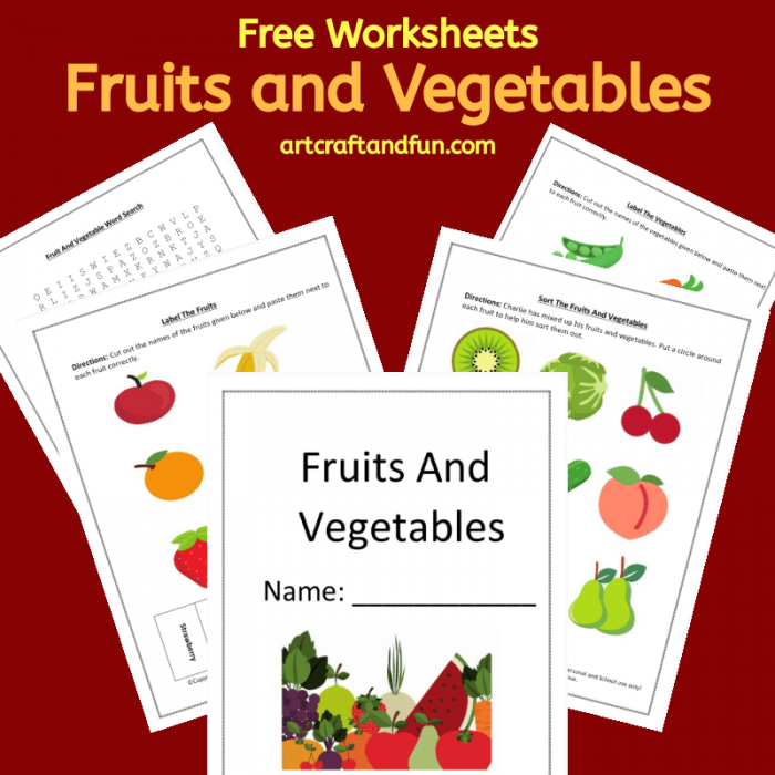 Free Printable Fruit And Vegetable Worksheets For Kids