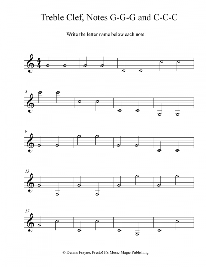 Free Printable Music Note Naming Worksheets  Presto Its Music