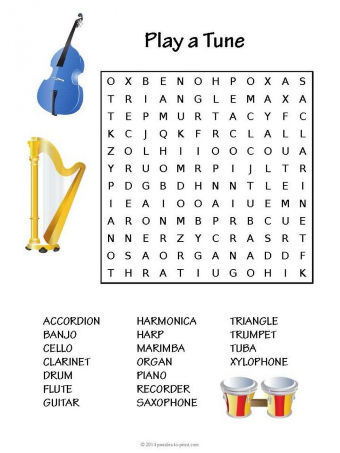 Free Printable Music Word Search