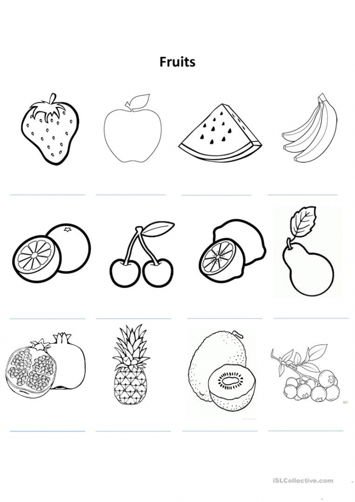 Fruit Colouring Worksheet