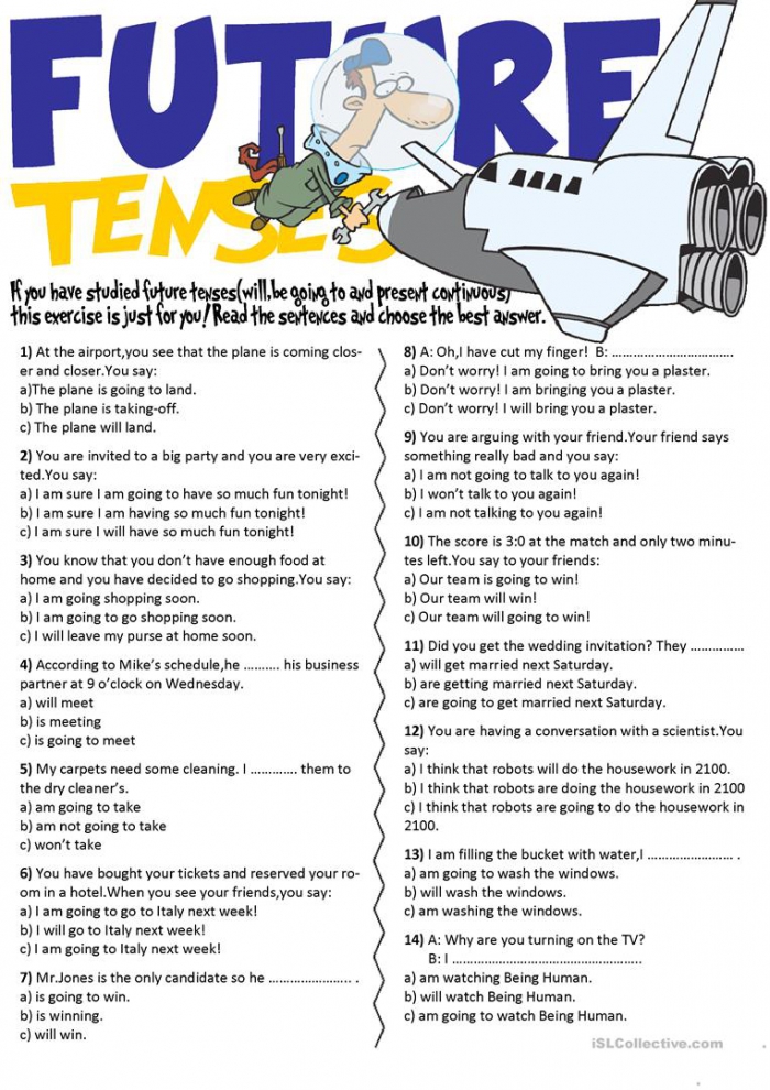 Be Going To Future Tense Worksheet