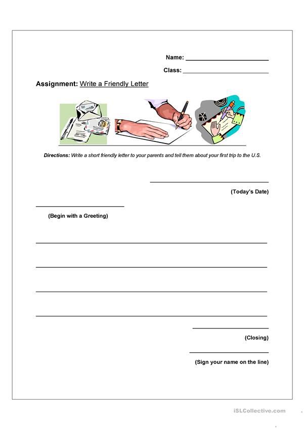 How To Write A Friendly Letter Worksheet