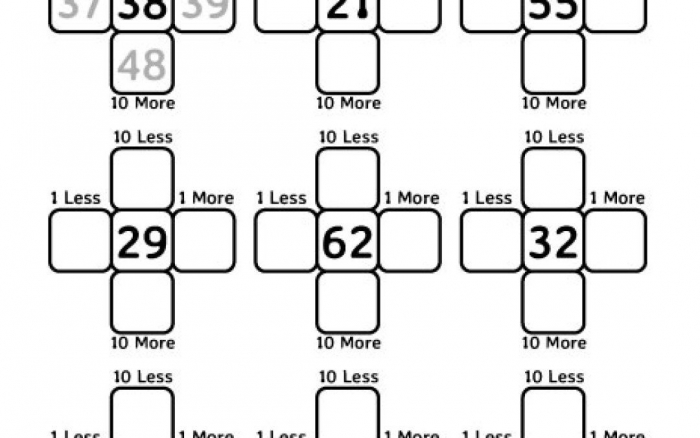 Hundreds Chart One Less One More Ten Less Ten More Worksheet