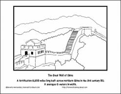 Great Wall Of China Coloring Page
