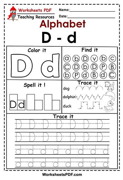 D Is For… Worksheets  99Worksheets