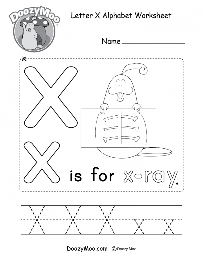 Letter X Alphabet Activity Worksheet