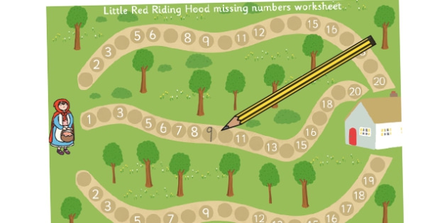 Little Red Riding Hood Missing Numbers Worksheet  Worksheet