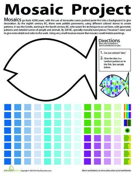 Make A Mosaic Fish Worksheets
