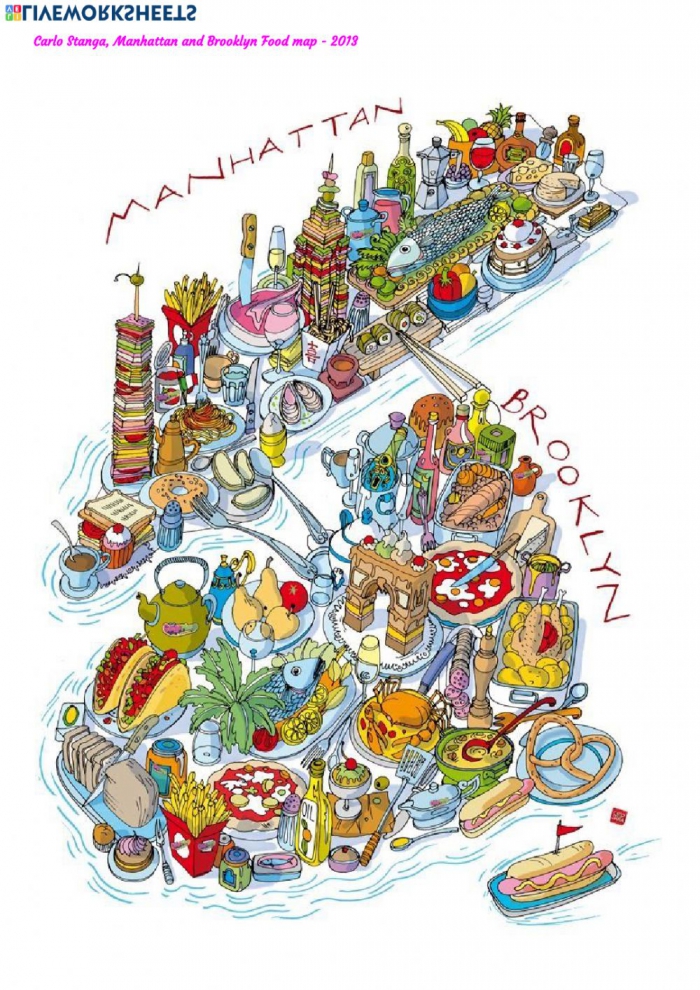 Manhattan And Brooklyn Food Map Worksheet