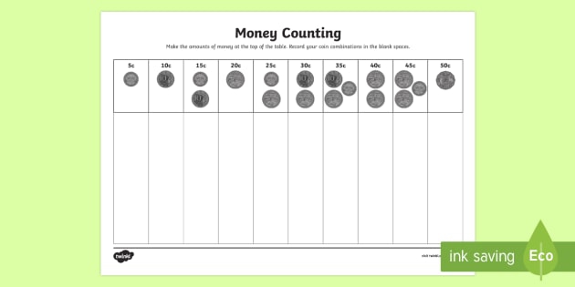 Money Counting And Sorting Worksheet  Worksheets