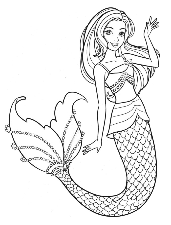Most Bang Up Mermaid Coloring Free Easy Mermaid Coloring Pages