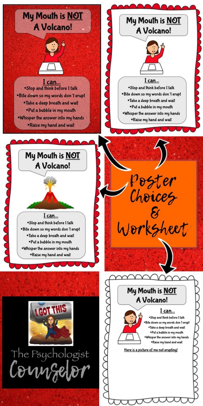 My Mouth Is Not A Volcano Posters And Worksheet This Worked Great