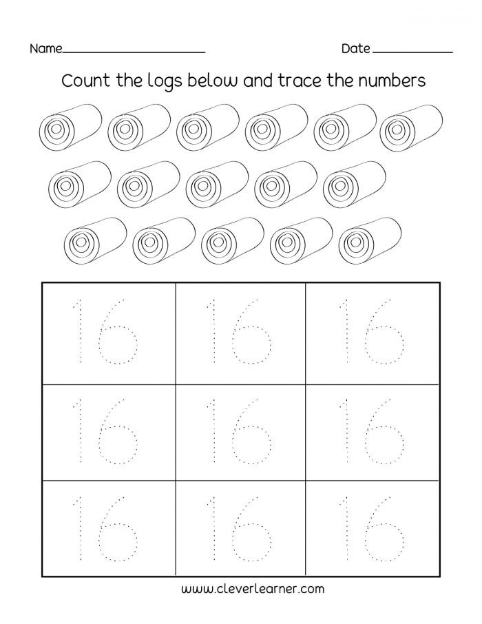 Number  Writing  Counting And Identification Printable