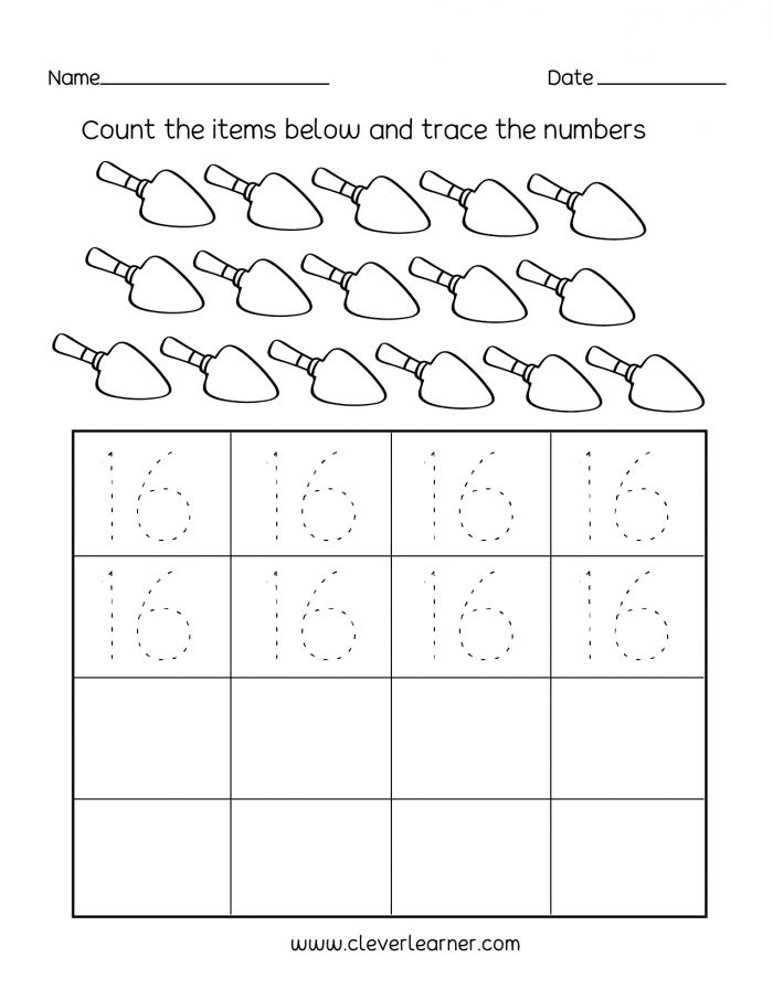 Number  Writing  Counting And Identification Printable