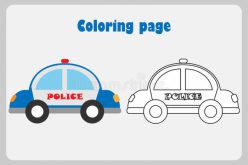 Transportation Coloring Page: Police Car