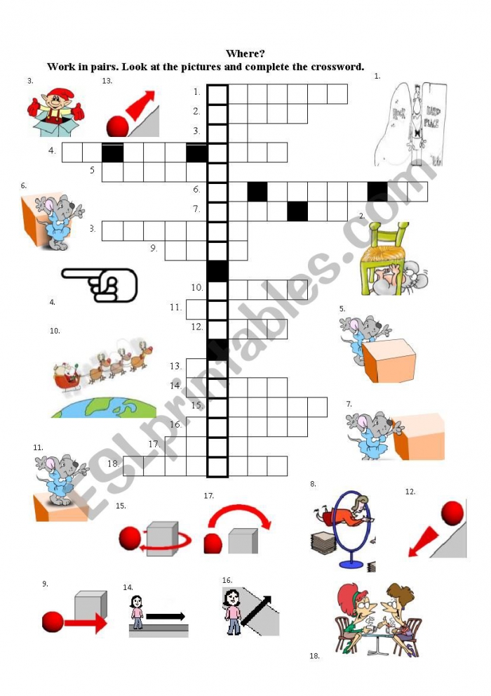 Preposition Crossword Puzzle