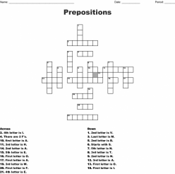 Preposition Crossword