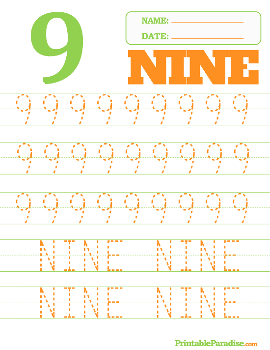 Printable Number  Tracing Worksheet