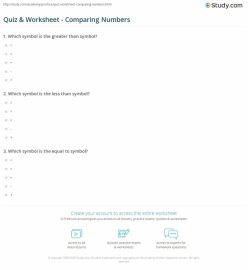 Comparing Numbers Quiz