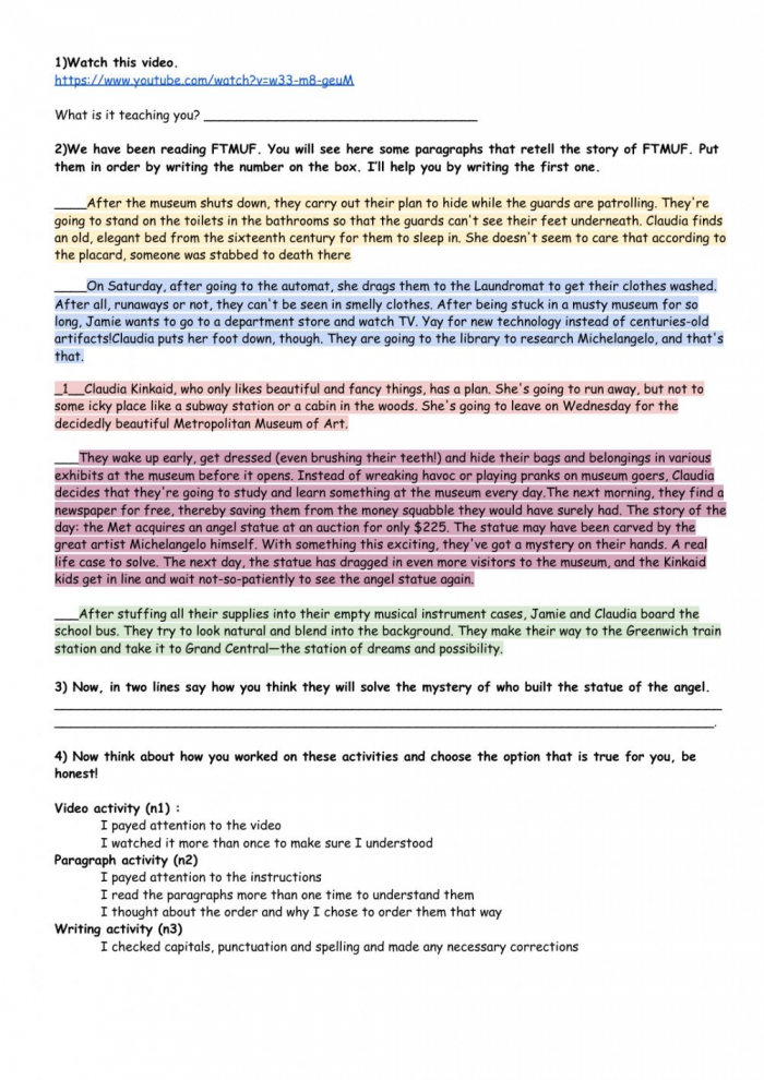 Reading Comprehension And Retelling Stories Worksheet