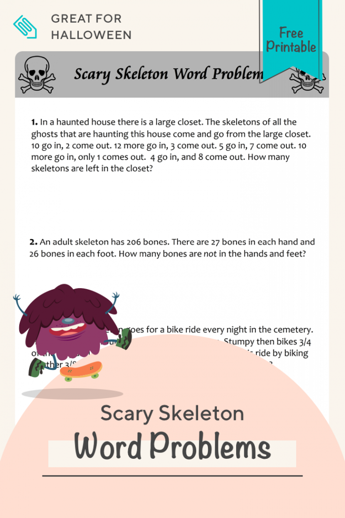 Scary Skeleton Word Problems