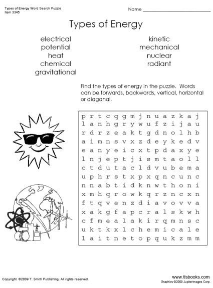 Snapshot Image Of Types Of Energy Word Search Puzzle