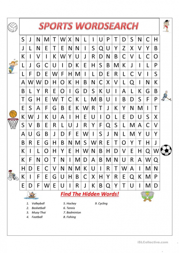 Sports Wordsearch
