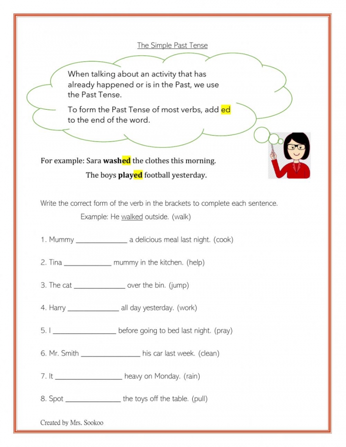 Forming Past Tense By Adding Ed Worksheets