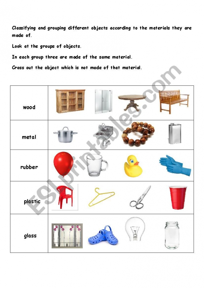 Things Made Of Wood Worksheets