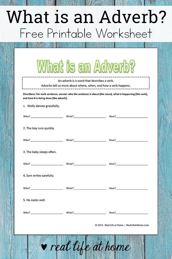 What Is An Adverb Free Beginning Adverb Worksheet For Kids