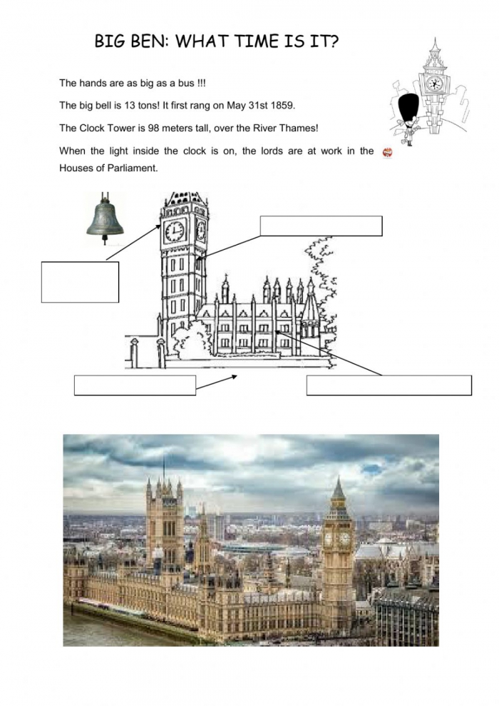 What Time Is It On Big Ben Clock Tower Worksheet