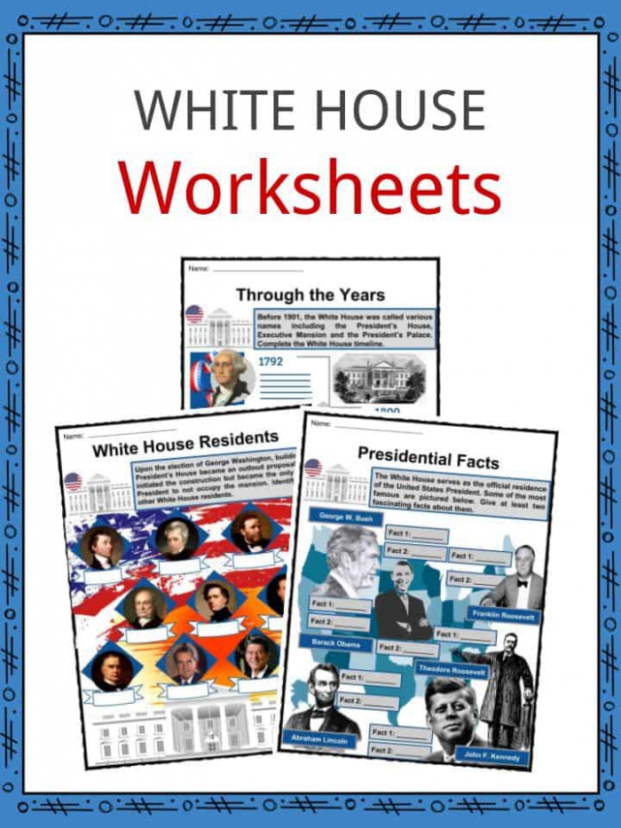 White House Facts  Worksheets  Residents  Structure   History For Kids