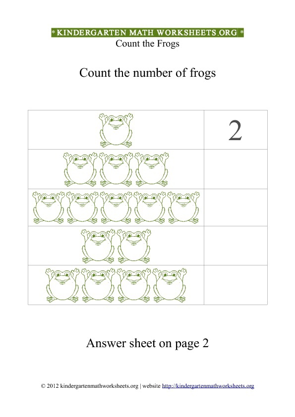 Kindergarten Math Counting Frogs